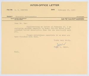 [Letter from T. L. James to D. W. Kempner, February 24, 1954]