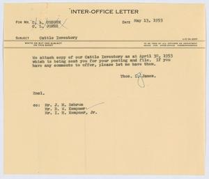 [Letter from T. L. James to C. A. Coburn and Capt. C. L. Jones, May 13, 1953]