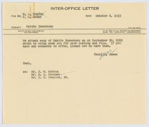 [Letter from T. L. James to C. A. Coburn and C. L. Jones, October 6, 1953]