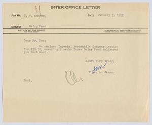 [Letter from T. L. James to D. W. Kempner, January 3, 1952]