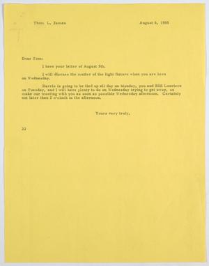 [Letter from D. W. Kempner to Thos. L. James, August 6, 1955]