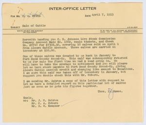 [Letter from T. L. James to G. A. Stirl, April 7, 1953]