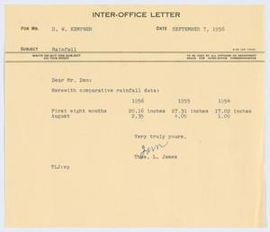 [Letter from T. L. James to D. W. Kempner, September 7, 1956]