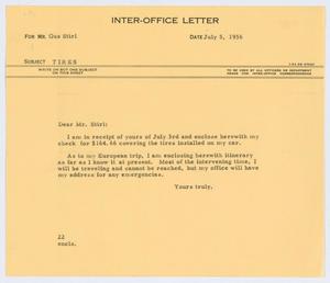 [Letter from D. W. Kempner to Gus Stirl, July 5, 1956]