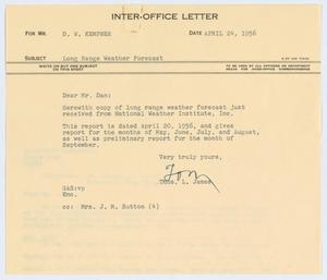 [Letter from T. L. James to D. W. Kempner, April 24, 1956]