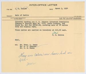 [Letter from J. M. Schrum to L. H. Bailey, March 3, 1954]