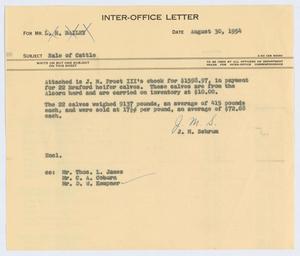 [Letter from J. M. Schrum to L. H. Bailey, August 30, 1954]