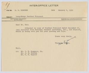 [Letter from T. L. James to D. W. Kempner, January 4, 1952]