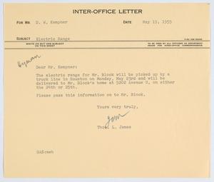 [Letter from T. L. James to D. W. Kempner, May 19, 1955]