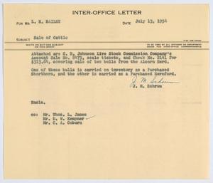 [Letter from J. M. Schrum to L. H. Bailey, July 13, 1954]