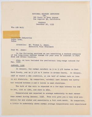 [Letter from William H. Rempel to Thomas L. James, December 20, 1955]