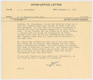 [Letter from T. L. James to A. H. Blackshear, December 12, 1956]