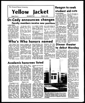The Howard Payne University Yellow Jacket (Brownwood, Tex.), Vol. 72, No. 12, Ed. 1, Friday, February 1, 1985