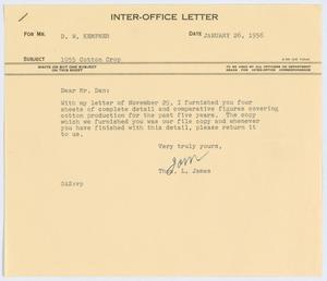 [Letter from T. L. James to D. W. Kempner, January 26, 1956]