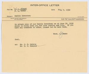 [Letter from T. L. James to C. A. Coburn and C. L. Jones, July 7, 1952]