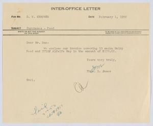 Primary view of object titled '[Letter from T. L. James to D. W. Kempner, February 1, 1952]'.