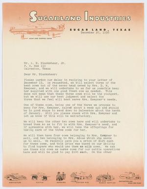 [Letter from Thos. L. James to A. H. Blackshear, Jr., December 28, 1956]