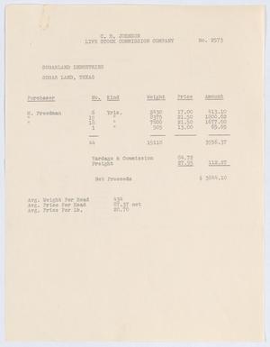 [Invoice for Blakely Cattle Account]