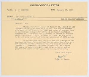 [Letter from T. L. James to D. W. Kempner, January 27, 1954]