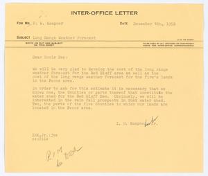 [Letter from I. H. Kempner Jr. to D. W. Kempner, December 4, 1952]