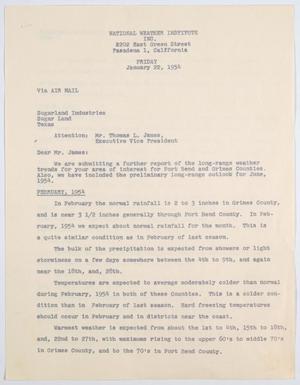 [Letter from William H. Rempel to Thomas L. James, January 22, 1954]