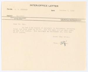 [Letter from T. L. James to D. W. Kempner, October 8, 1952]