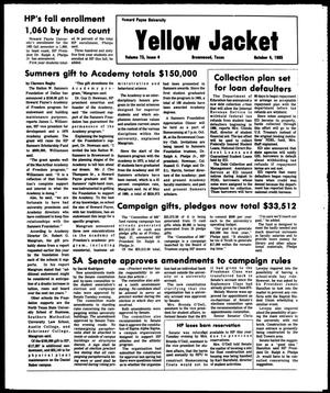 The Howard Payne University Yellow Jacket (Brownwood, Tex.), Vol. 73, No. 4, Ed. 1, Friday, October 4, 1985