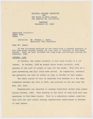 [Letter from William H. Rempel to Thomas L. James, September 20, 1956]