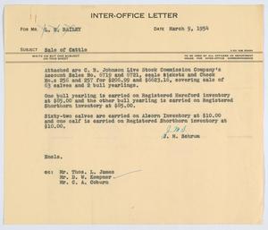 [Letter from J. M. Schrum to L. H. Bailey, March 9, 1954]