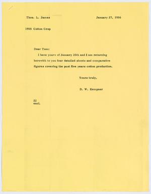 [Letter from D. W. Kempner to T. L. James, January 27, 1956]