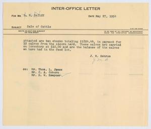 [Letter from J. M. Schrum to L. H. Bailey, May 27, 1954]