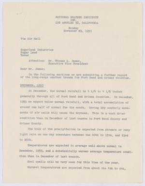 [Letter from William H. Rempel to T. L. James, November 23, 1953]