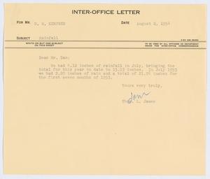 [Letter from T. L. James to D. W. Kempner, August 2, 1954]