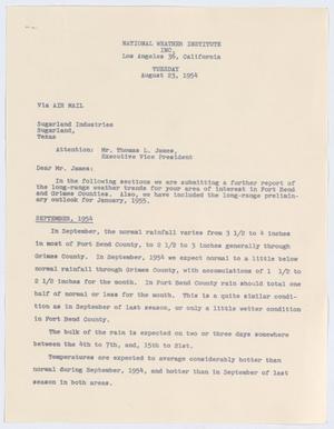 [Letter from William H. Rempel to Thos. L. James, August 23, 1954]