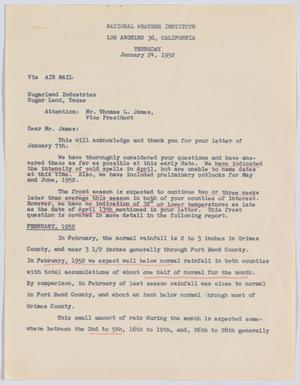 [Letter from William H. Rempel to Thomas L. James, January 24, 1952]