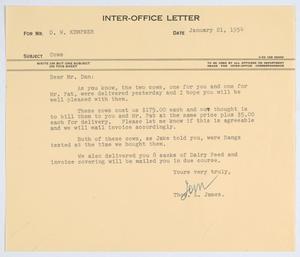 [Letter from T. L. James to D. W. Kempner, January 21, 1954]