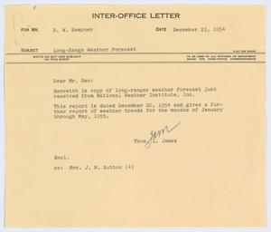 Primary view of object titled '[Letter from T. L. James to D. W. Kempner, December 23, 1954]'.