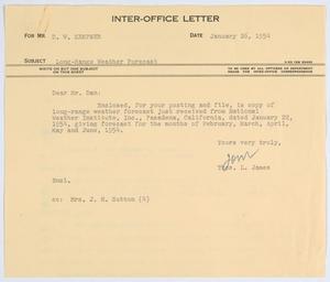 [Letter from T. L. James to D. W. Kempner, January 26, 1954]