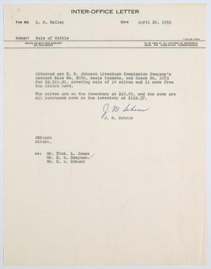 [Letter from J. M. Schrum to L. H. Bailey, April 20, 1955]