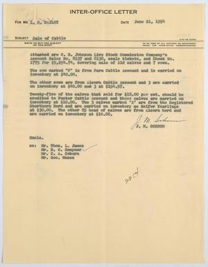 [Letter from J. M. Schrum to L. H. Bailey, June 21, 1954]