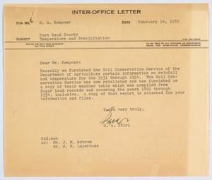 [Letter from G. A. Stirl to D. W. Kempner, February 14, 1955]