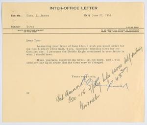 [Inter-Office Letter from D. W. Kempner to T. L. James, June 27, 1955]