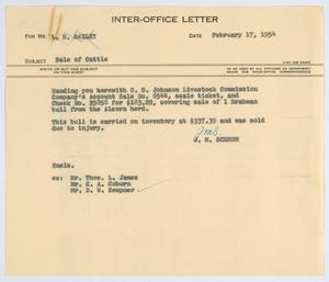 [Letter from J. M. Schrum to L. H. Bailey, February 17, 1954]