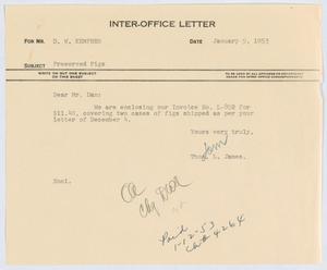 [Letter from T. L. James to D. W. Kempner, January 9, 1953]