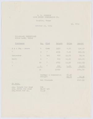 [Invoice for Seven Cows and Twenty-Four Calves Sold by C. B. Johnson Live Stock Commission Company]