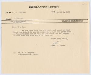 [Letter from Thos. L. James to D. W. Kempner, April 1, 1952]