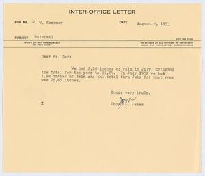 [Letter from T. L. James to D. W. Kempner, August 7, 1953]