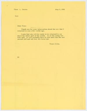 [Letter from D. W. Kempner to Thos. L. James, May 3, 1956]