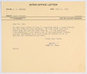 [Letter from T. L. James to D. W. Kempner, July 11, 1955]