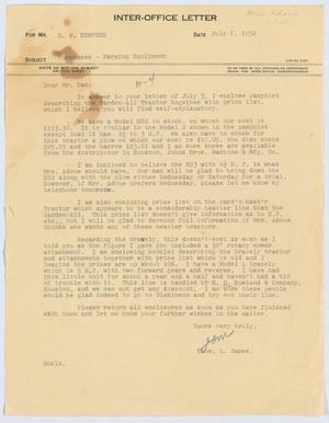 [Letter from T. L. James to D. W. Kempner, July 7, 1952]